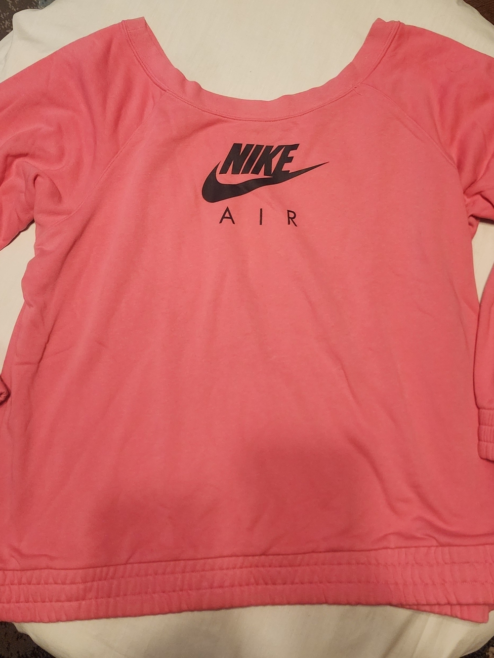 Nike Air Coral Pink Off The Shoulder Sweatshirt